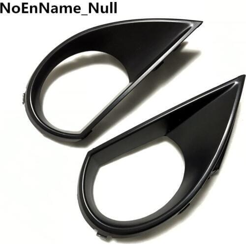 Front Bumper Fog Light Lamp Trim Covers Grilles For Audi Q7 standard bumper 2010-2015 Black