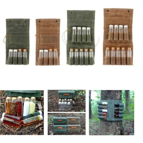 1 Set Portable Mini Condiment Bottle Kit Outdoor Camping Barbecue Spice Jar Seasoning Storage Box For Travel Picnic BBQ New