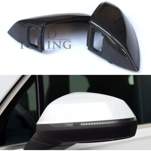Fit For Audi Q7 Q5 With Side Assist Style 100% High quality Carbon Fiber Mirror Cover 2016 2017