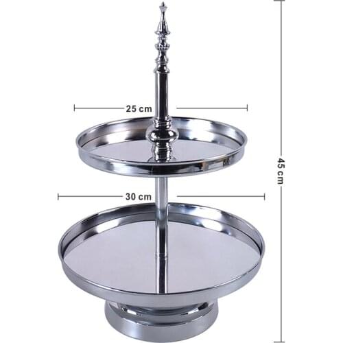 Fast shipping Cake Stand Set silver Crystal Metal Cupcake decorations Dessert Pedestal Party Display cake tray