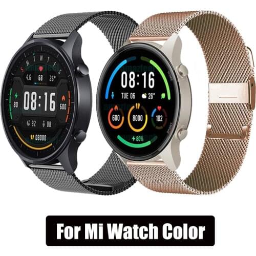 For Xiaomi Watch Color Strap Watchband Bracelet Stainless Stee 22mm Watch Band For Mi Watch Color Metal Wristband Correa