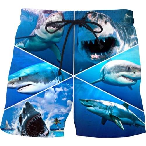 Shark Week animal Full Printed Mens Shorts Unisex Streetwear Elastic Waist Shorts Summer Beach Harajuku Casual Shorts Have belt