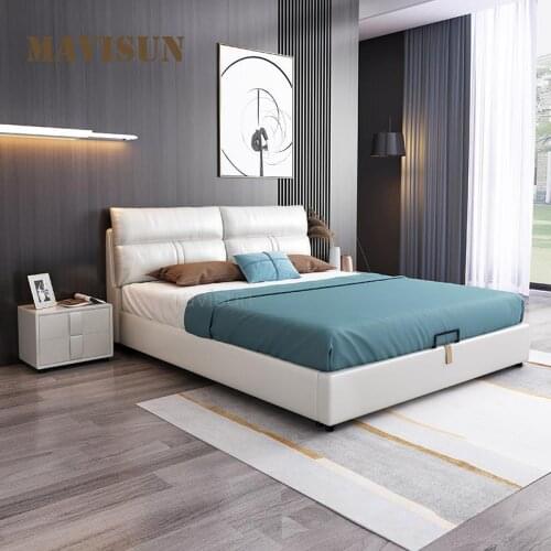 Modern Minimalist Technology Cloth Double Bed 1.8 Meters Customized Storage Wedding Bed For Bedroom Hotel Home Indoor Furniture