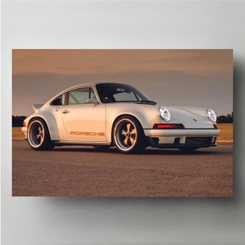 Modern Art Decorative Paintings Supercars 911 White Car side view Wall Picture Canvas Posters Prints Bedroom Home Decor Unframed