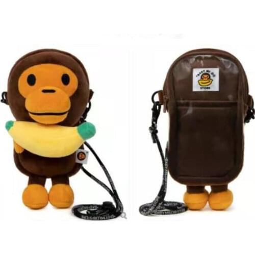 Newly Kids Boy Girl Brown Little Monkey Banana Shoulder Bag Shopping Bags Toddler Travelling Children Gifts Mini Purse