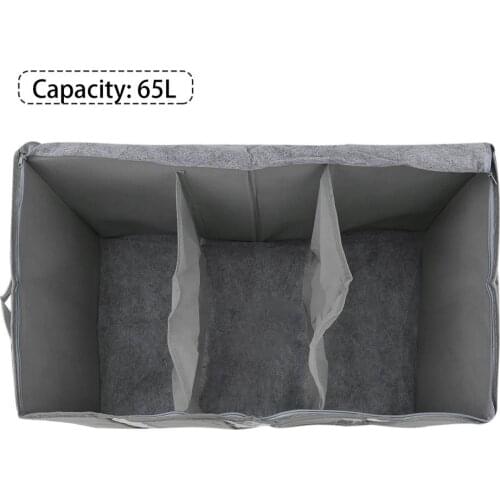 65L Storage Bag Portable Organizer Non-woven Fabric Underbed Pouch Bamboo Clothing Sorting Bags Large Capacity Home Supplies