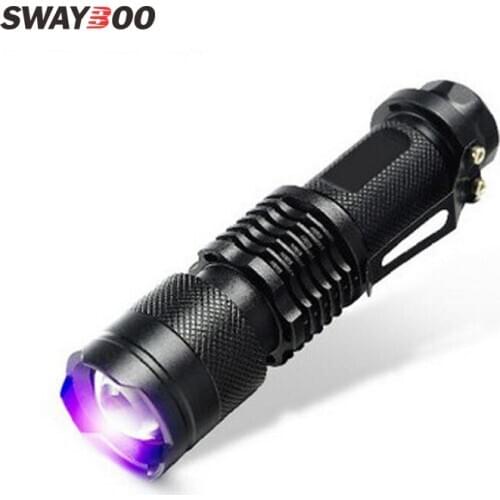Swayboo Mini straight tube can be used for counterfeit fluorescent test Violet 365nm strong UV purple zoom light flashlight