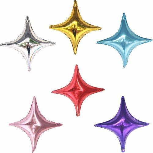 6pcs 10inch Four-pointed Star Foil Balloons Birthday Party Decorations Adult Happy Wedding Decor Globos Home Party Supplies Ball
