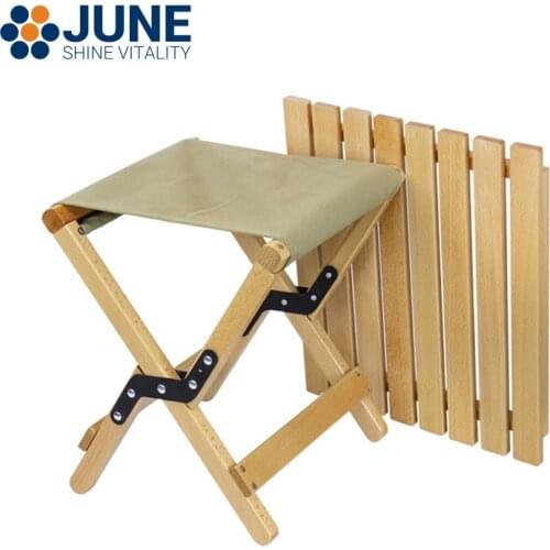 Outdoor folding stool Portable Flexible wood Chair for Hiking picnic Ultralight Fishing horse