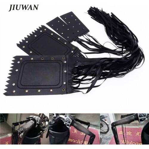 1 Set Universal Motorcycle Handlebar Tassel Grips Cover Levers Grip Leather Fringe Case Fit For Harley Retro Yamaha Honda Suzuki