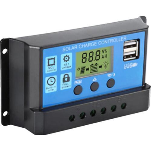 12V/24V Universal Solar Panel Controller Battery Charge Regulator Auto With Dual USB for DIY Solar Power Solar Panel Controller