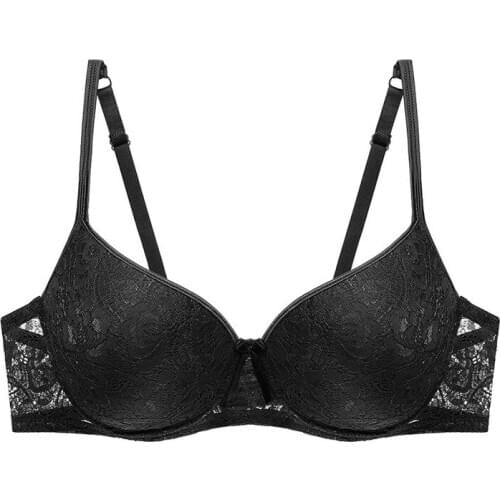 Women Fashion Sexy Lace Bra Ladies Push Up Bow Underwire Brassiere Daily Female Solid Color Adjustable Underwear