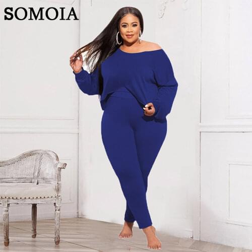 Plus Size Women Clothing Casual Irregular Two Piece Set Long Sleeve Tops and Leggings Tracksuit Wholesale Items Dropshipping