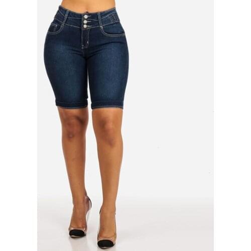 S-5XL Plus Size Women Denim Shorts Stylish Summer Hot 2021 New Solid Color Skinny All-match Casual Short Jeans vetement femme