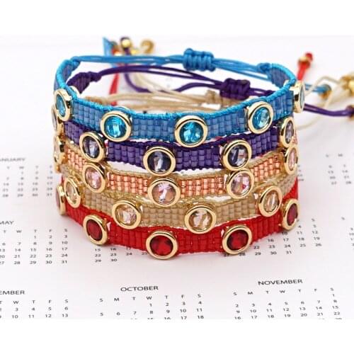 Women Light Luxury Diamond Multi-layer Woven Bracelet Miyuki Rice Beaded Bracelet Bohemian Handmade Woven Crystal Jewelry