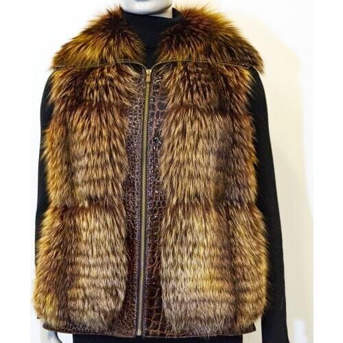 Women Autumn Winter Spring Original Natural Fox Fur Collar Burgundy Genuine Leather Comfortable Famale Sleeveless Vest