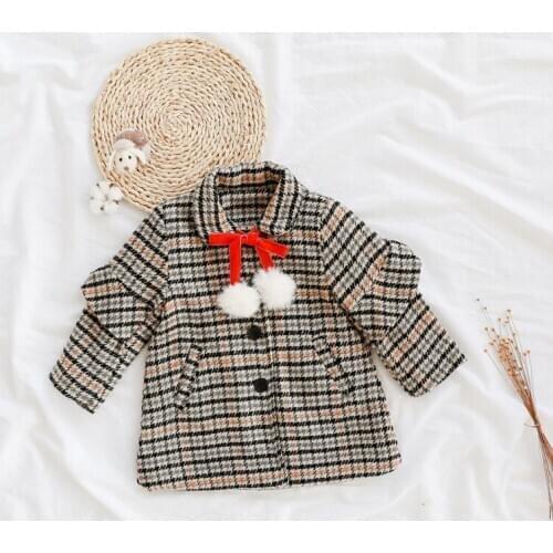 2019 Winter Casual Plaid Jacket For Girls High Quality Long Sleeve Childrens' Jacket Fashion Clothes