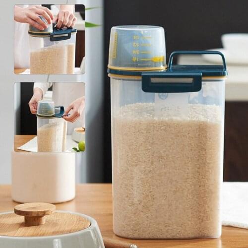 1pc Rice Storage Bucket Plastic Grains Insect-Proof Moisture-Proof Sealed Containers Home Food rice Storage Supplies
