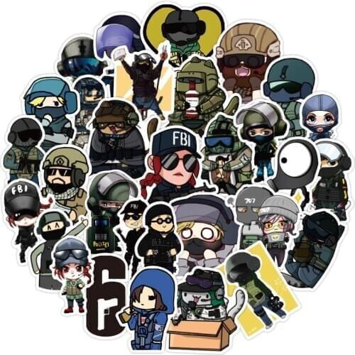 10/30/50pcs/pack Tom Clancys Rainbow Six Siege Game Stickers For Motorcycle Notebook Computer Car DIY Childrens Toys Decal