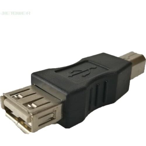 100pcs/lot USB 2.0 A Female To B Male Adapter Connector AF To BM Converter Mini Portable Black Adapter for PC Phone Printer