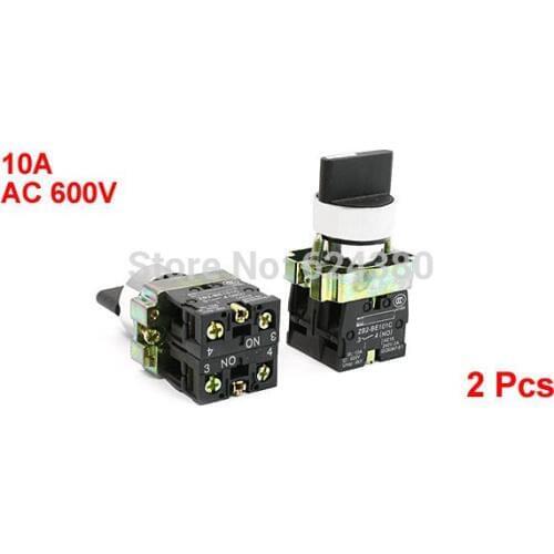 2 Pcs x XB2-BD33 Non-Lock Three 3 Position Rotary Select Selector Push Button Switch 22mm 7/8" 2 NO N/O Normally Open ZB2-BE101C