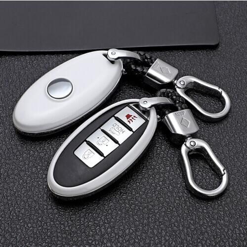 Fit For Nissan Altima Leaf GT-R Quest Pathfinder Infiniti Q30 Q50 QX60 QX80 Car Key Fob Case Bag Keychain Protect Cover Shell