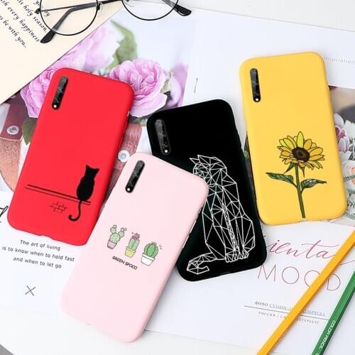 For Huawei Y8P Case Silicon Soft TPU Back cover For Y8p 6.3 inch Coque Flower Cute Cartoon Animal Protect Dust