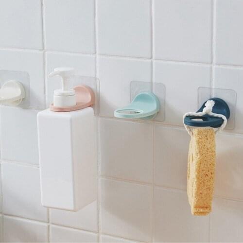 Practical Bathroom Shampoo Shower Gel Bottle Holder Wall Mounted Stand Suction Cup Hanging Super Sucker Hook Shelves Hanger