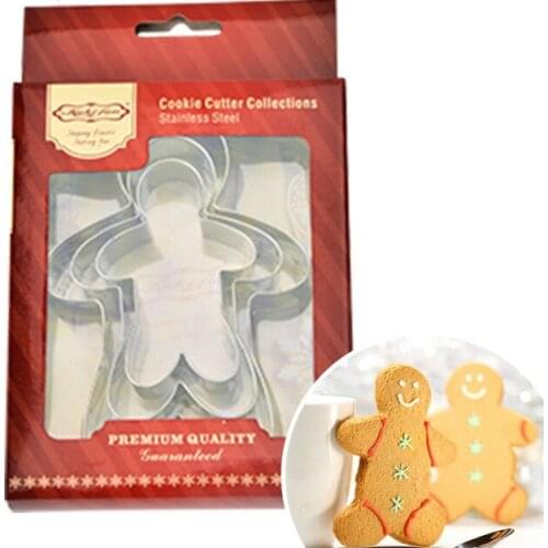 Stainless Steel Gingerbread Man Cookie Mold Cookie Mousse Pastry Cutter Cake Decorating Maker Tool Kitchen Gadgets Accessories