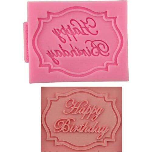 Happy Birthday Letter Form Cake Dessert Decorators Moulds Silicone Molds For Cupcakes Ccookie Tool