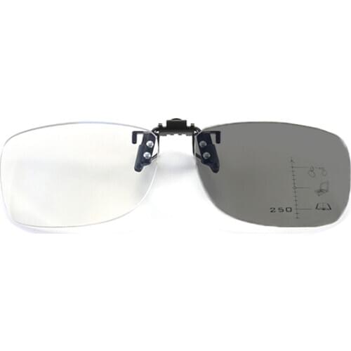 Photochromic Progressive Clip On Reading Glasses Lens Unisex Anti Blue Light Look Near Far Presbyopic Clips Sunglasses Lens