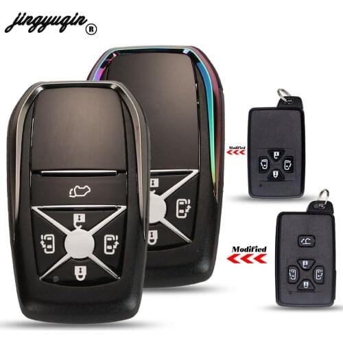 Jingyuqin Upgrade Replacement Shell Smart Remote Key Case Fob 4/5 Buttons For Toyota Previa Alphard Prius With Insert Blade