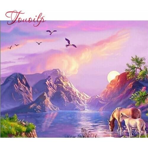 Diamant peinture paysage fait main artisanat Kit diamant broderie ensemble complet image de strass diamant mosaïque paysage