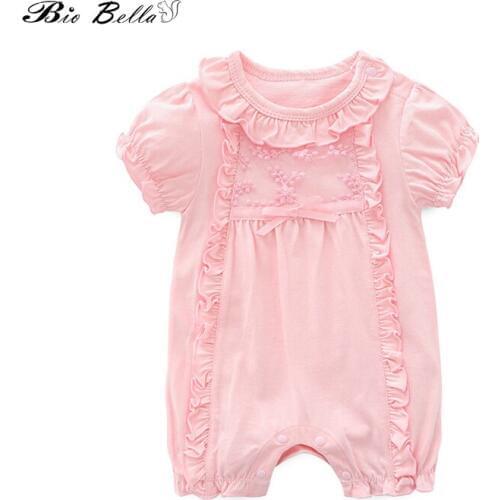 Newborn Princess Summer Romper Cute Soft Lovely Vestido Bebes Infantil Girl Ruffles Decor Jumpsuit Baby Girls Clothing