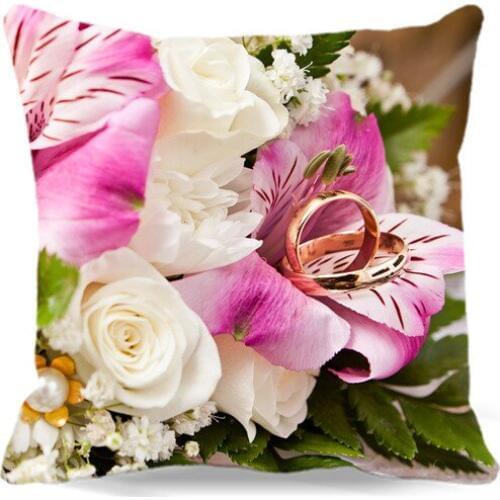 The beautiful ring on the lily Pillow Case Square Decorative Sofa Car-covers size customized available