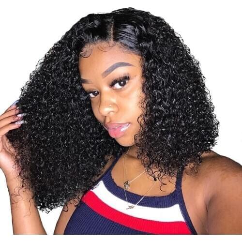 Full Lace Curly Bob Wigs Malaysian Curly Full Lace Frontal Bob Human Hair Wig PrePlucked Natural Hairline 150% Density Short Bob