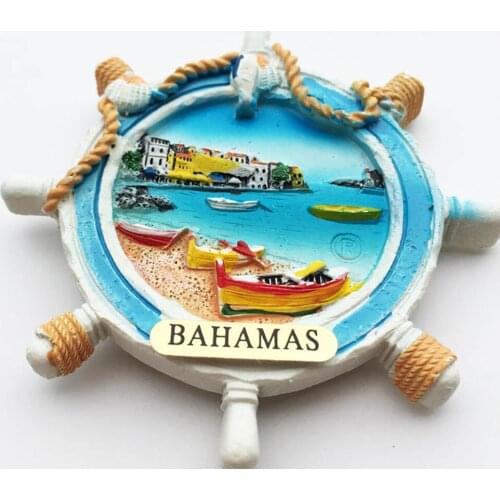 Lychee Bahamas Fridge Magnets Rudder Shaped Refrigerator Magnetic Sticker Home Decoration Travel Souvenirs