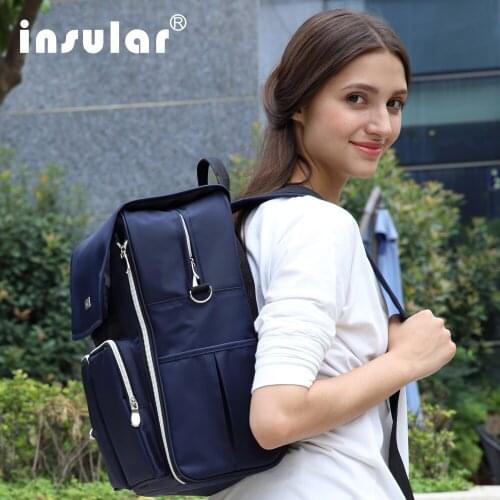 Insular Multifunctional Nappy Bag Fashion Patchwork Mommy Backpack Changing Bags New Fashion Brand Insular Baby Diaper Backpacks
