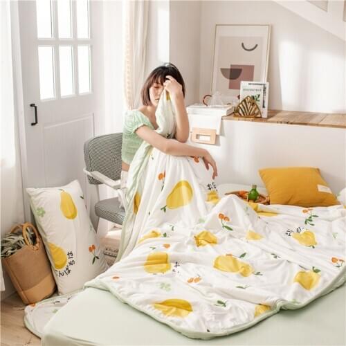 Soft Cotton Towel Blankets For Beds 4pcs Set Sofa Bed Cover Children Bedspread Sheet Cartoon Style Summer Quilt Full Queen Quilt
