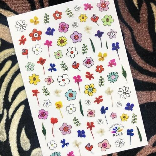 1 Sheet Newest flowers Series design 3D nail art sticker back glue nail decals Japan type DIY decoration tools