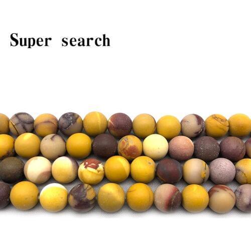 Natural Stone Mookaite Egg Yolk Loose Beads Frosted 4 6 8 10 12MM Fit Diy Bracelet Necklace For Jewelry Making Wholesale