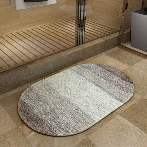 Plush Carpet Non-slip Water Absorption Ventilation Oval Gradient Bathroom Showeroom Door Functional Household Rugs