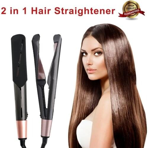 Professional Hair Straightener Curling Iron 2 In 1 Tourmaline Ceramic Twisted Flat Iron With LCD Digital Display & Auto Shut-Off