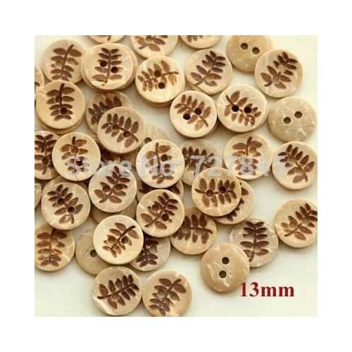 50pcs/Lot Size:11-18mm Cute Leaf Design Buttons for Craft Round Button Wood Garment Accessories (SS-k498)