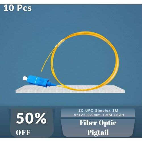 SC UPC Fiber Optic Pigtail Simplex Single Mode 9/125 0.9mm 1.5M LSZH APC Patch Cord 50PCS