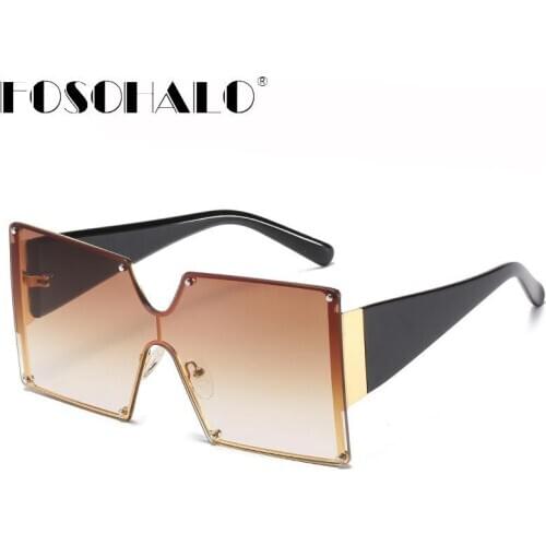 Luxury Oversized Square Sunglasses Women Mens Oversize Sun Glasses Female Fashion Famous Brand Black Eyewear UV400 Gafas de