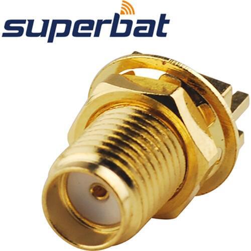 Superbat 10pcs SMA End Launch Jack Female Blukhead PCB Mount Short Version .063'' 1.6mm PCB