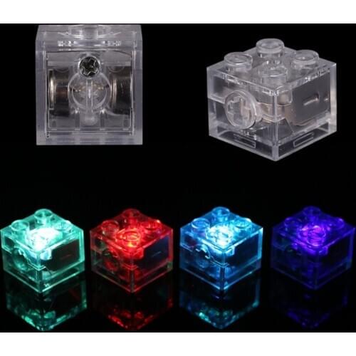 5pcs 2x2 dot LED Light Up Colorful Accessories Classic Brick Education Light-Emitting Compatible All Brands Building Blocks Kid
