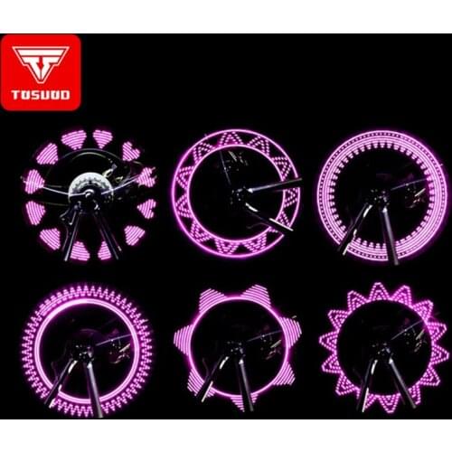 TOSUOD Bike Light within Battery Mountain Road Bike Bicycle Lights LEDS Tyre Tire Valve Caps Wheel spokes LED Light