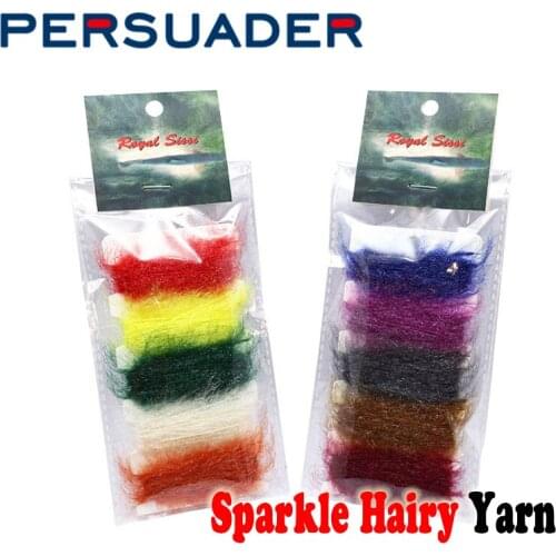 Persuader 5colors assorted card 15yards pack fly tying sand worm yarn sparkle hairy dubbing yarn scud nymph body tying materials